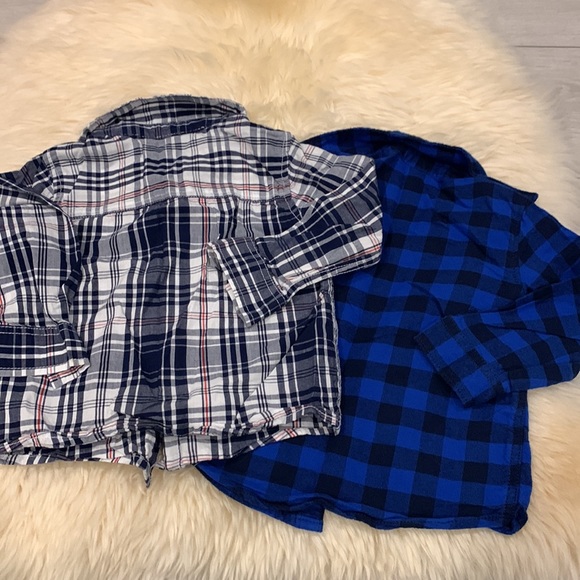Carter’s & Joe Fresh Button-Down Long-Sleeve Shirts in Flannel Blue/Black/White - Picture 8 of 8